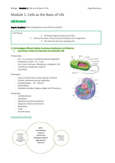 Cover page of Year 11 Biology | Full Course Notes