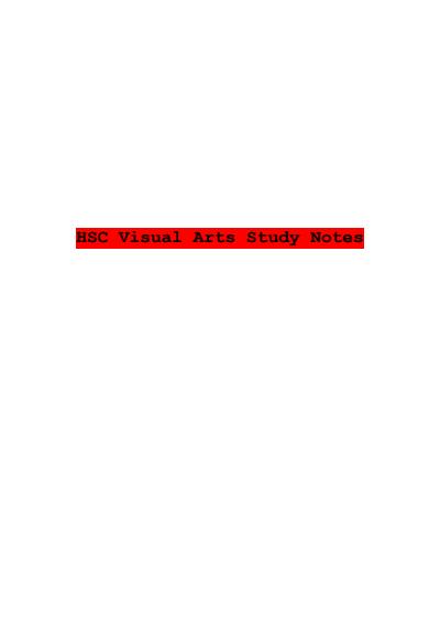 Cover page of Band 6 HSC Visual Arts Notes *EXTENSIVE*