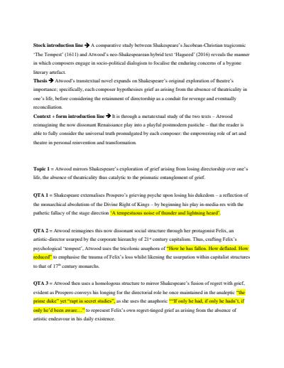 Cover page of Tempest/Hagseed Skeleton Essay - Module A