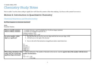 Cover page of 99.75 ATAR!! | YEAR 11 CHEMISTRY MODULE 2 NOTES | BAND 6 | HYPER-DETAILED NOTES!!! |