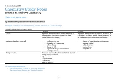 Cover page of 99.75 ATAR!! | YEAR 11 CHEMISTRY MODULE 3 NOTES | BAND 6 | HYPER-DETAILED NOTES!!! |