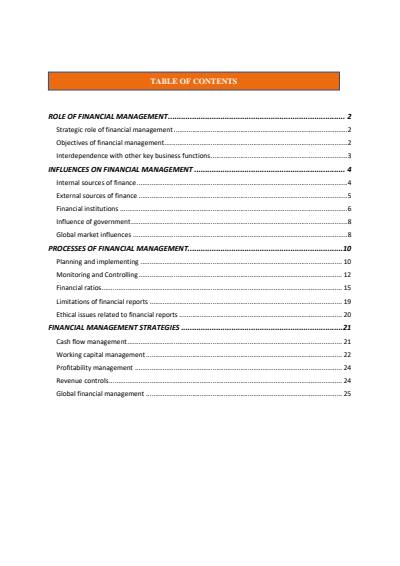 Cover page of Business Studies: Finance summary notes