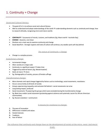 Cover page of BAND 6 (99) SOCIETY & CULTURE NOTES - EVERY TOPIC