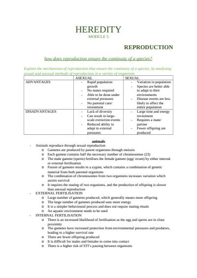 Cover page of Module 5 heredity