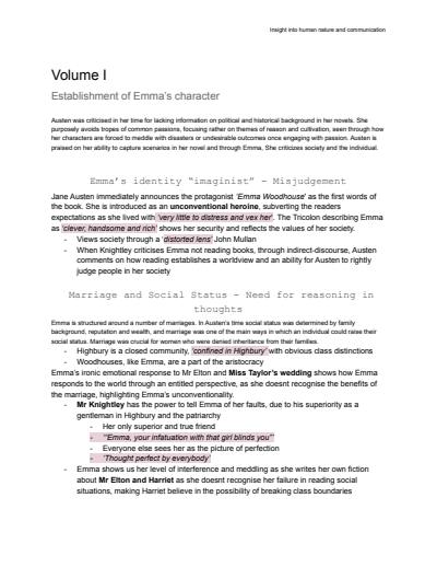 Cover page of Emma by Jane Austen (Volume 1 study)