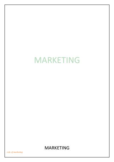 Cover page of Business MARKETING notes - written by 95.80 ATAR student