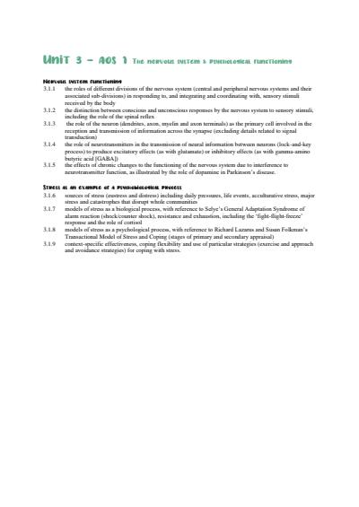 Cover page of 90+ ATAR - VCE PSYCHOLOGY UNIT 3 SUMMARY