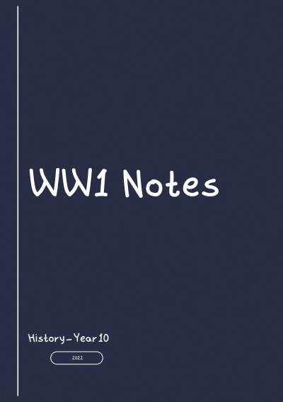 Cover page of WW1 - History