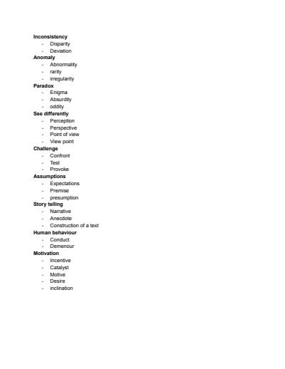 Cover page of Glossary of Terms 