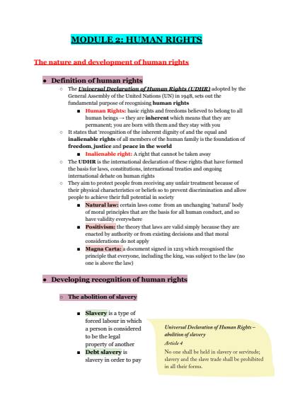 Cover page of MODULE 2: HUMAN RIGHTS