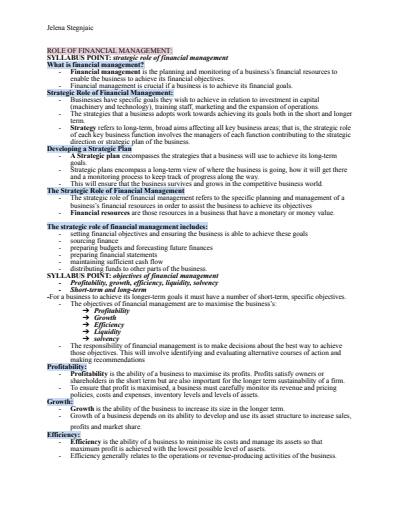 Cover page of Complete business studies course notes 