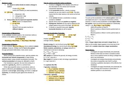 Cover page of Physics Summary Notes