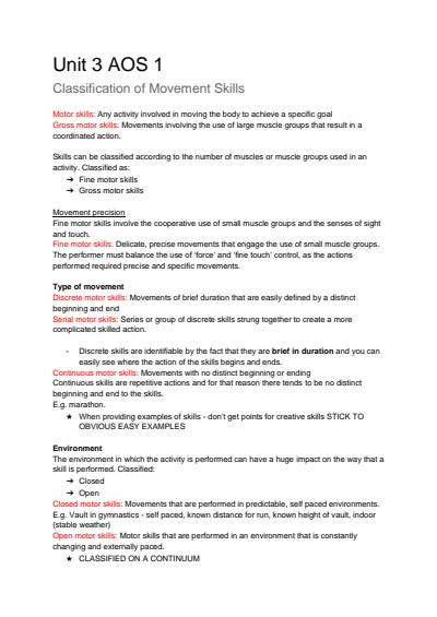Cover page of 48 Study Score VCE PE unit 3/4 notes!