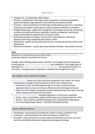 Cover page of Operations Notes