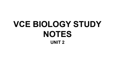 Cover page of Biology Unit 2 Notes