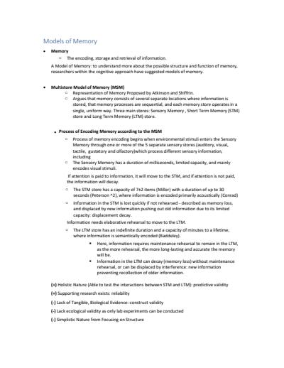 Cover page of IB Psychology HL Paper 1 - Cognitive Approach comprehensive exam notes
