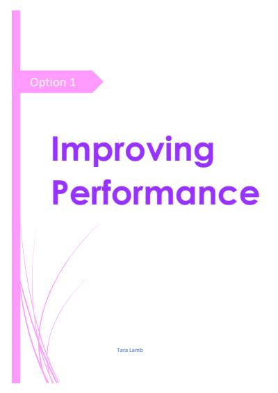 Cover page of PDHPE NOTES - Improving Performance 