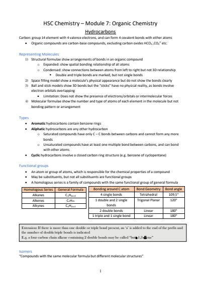 Cover page of BAND 6 HSC Chemistry Module 7 Notes (HSC MARK 96)