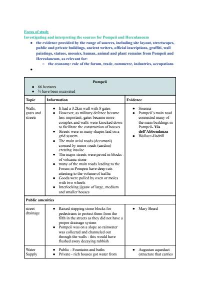 Cover page of Pompeii and Herculaneum - Detailed Notes with Sources