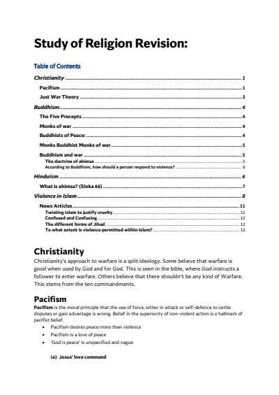 Cover page of SOR exam notes