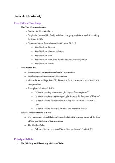 Cover page of HSC Studies of Religion II Syllabus Notes - Christianity 