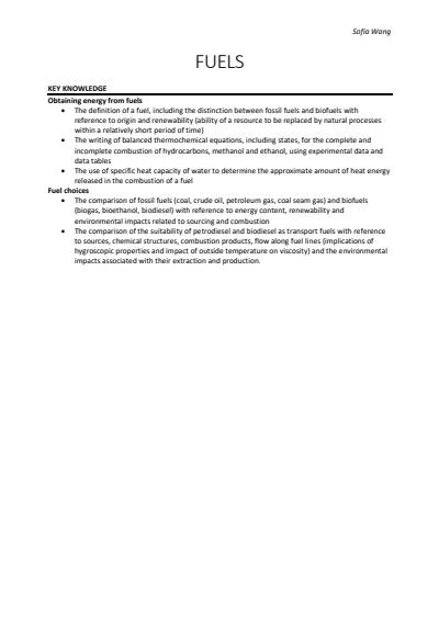 Cover page of Chemistry 3/4 Notes
