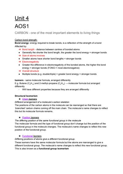 Cover page of RAW 45 SS VCE CHEM UNIT 4 NOTES