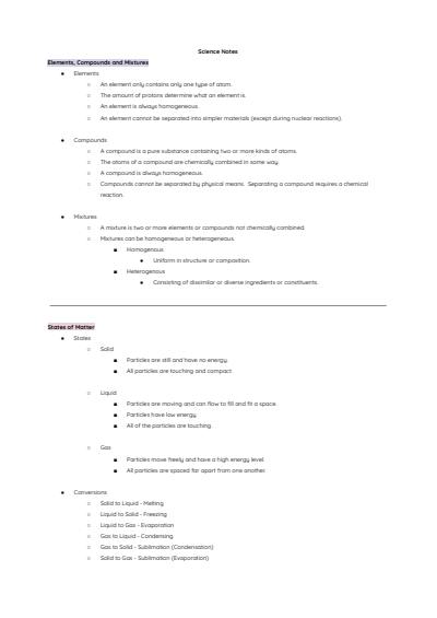 Cover page of Science Notes [Year 9 Level] [Chemistry] [Biology] [Geoscience] [Astronomy]
