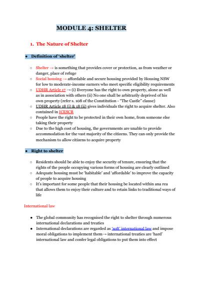 Cover page of MODULE 4: SHELTER