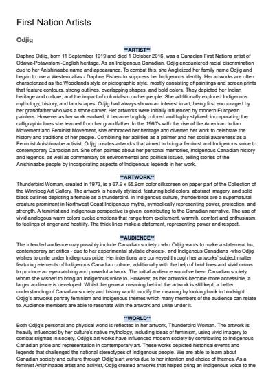 Cover page of Visual arts notes on artists/case studies
