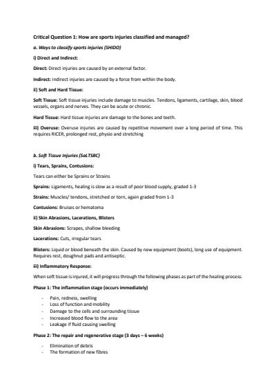 Cover page of PDHPE HSC OPTION 3 (SPORTS MEDICINE)