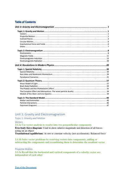 Cover page of QCE Physics Unit 3 and 4 Notes 