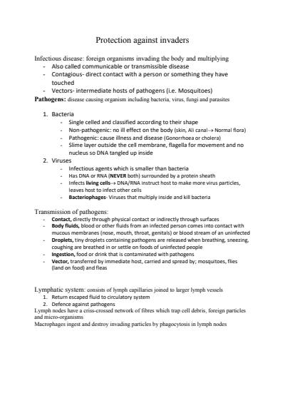 Cover page of Human Biology: resistance to infections 