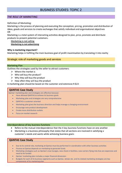 Cover page of Business Studies ALL TOPICS BAND 6