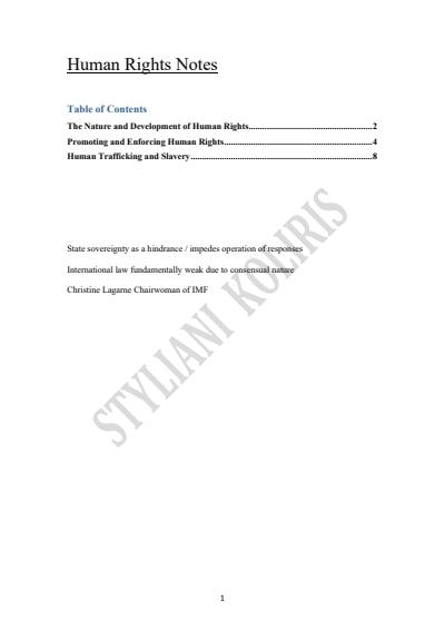 Cover page of Human Rights Short and Easy notes