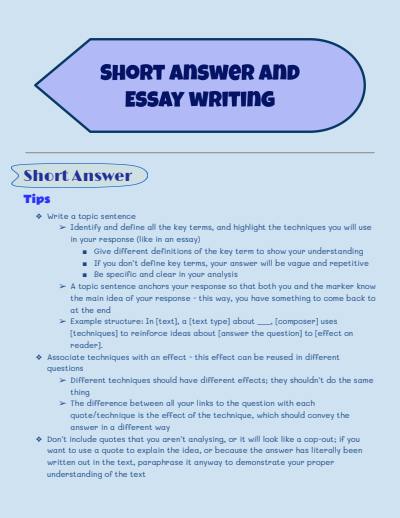 Cover page of English Advanced Notes HSC
