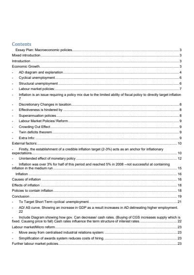 Cover page of EXTREMELY COMPREHENSIVE COURSE ESSAY FRAMEWORK // HIGH BAND 6 ECONOMICS