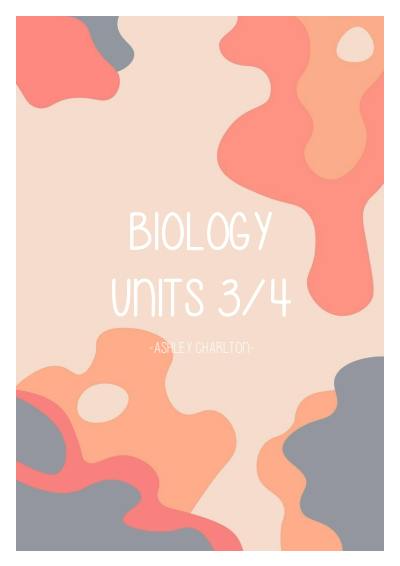 Cover page of VCE Biology notes