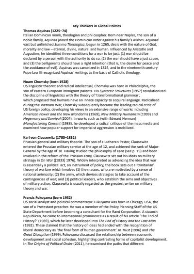 Cover page of Key thinkers for Global Politics