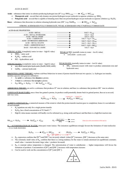 Cover page of ACIDS & BASES