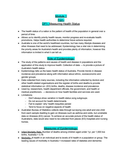 Cover page of PDHPE HSC MODULE 1