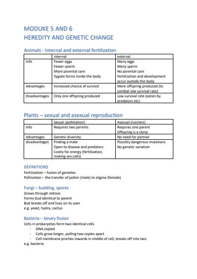 Cover page of HSC BIOLOGY GENETIC CHANGE AND HEREDITARY (MODULE 5 AND 6)