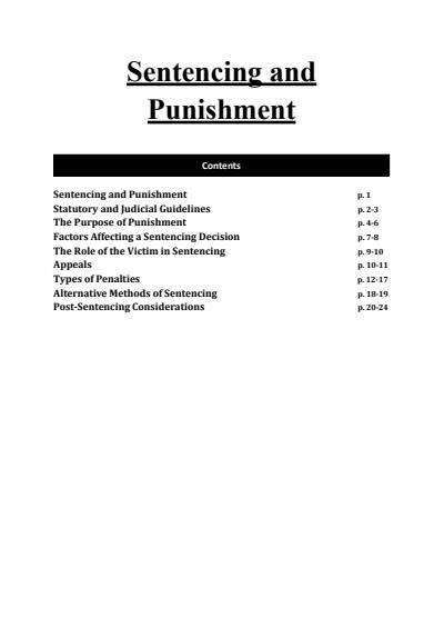 Cover page of HSC Legal Studies Sentencing and Punishment Notes