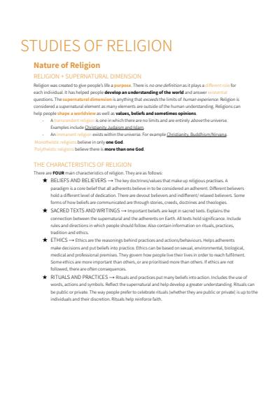Cover page of Studies of Religion 1 - Preliminary Notes