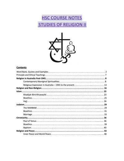 Cover page of Complete HSC SOR II Course Notes