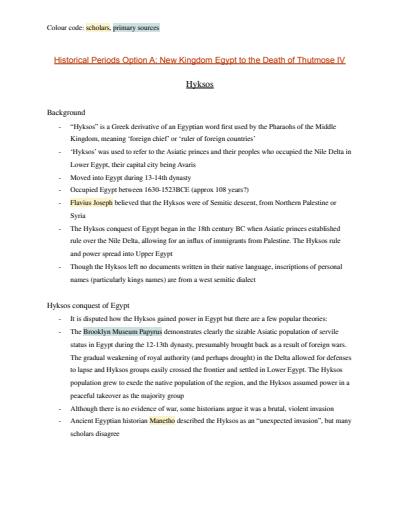 Cover page of Historical period: New Kingdom Egypt to the Death of Thutmose IV (year 12 ancient history)