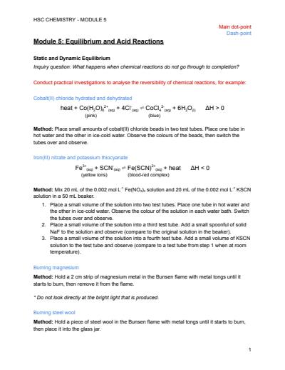 Cover page of HSC Chemistry - Module 5 Notes 