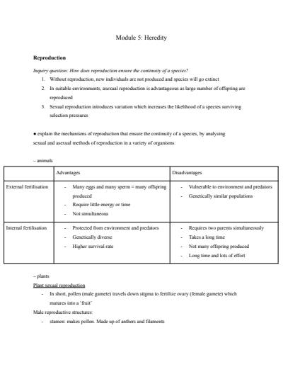 Cover page of HSC Biology heredity - full syllabus study notes