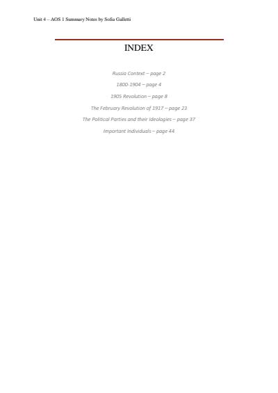 Cover page of RUSSIAN REV UNIT 4 AOS 1 NOTES