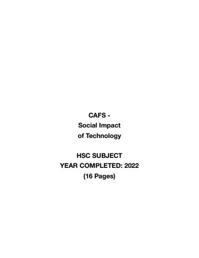 Cover page of Community and Family Studies - Social Impact of Technology